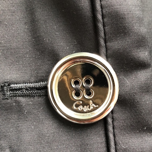 Coach Double Breasted Short Length Black Belted Trench Coat Jacket Small - Picture 7 of 15